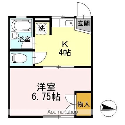 サニーハイム[1K/24.84m2]の間取図