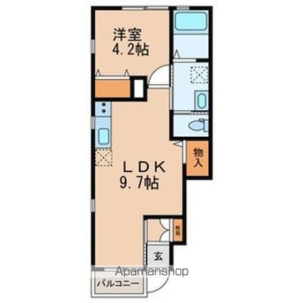 フェリオひばりが丘[1LDK/33.64m2]の間取図