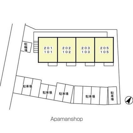 セレナ国母[1LDK/40.07m2]の配置図