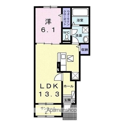 ベルエア上天神Ｃ[1LDK/50.05m2]の間取図