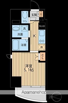 プライムアーバン西大島[1K/22.26m2]の間取図
