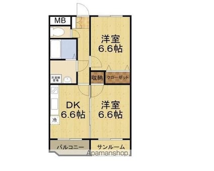サンレモ[2DK/52.16m2]の間取図