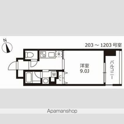花の木ライズ[1K/30.45m2]の間取図