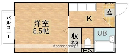 ルナパレスⅡ[1K/26.25m2]の間取図
