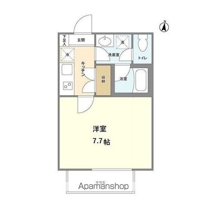 テラス代沢[1K/23.85m2]の間取図