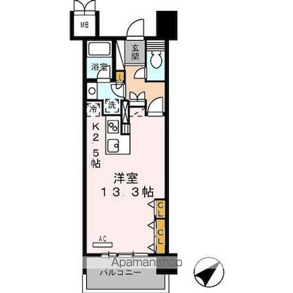 ロイヤルパークス豊洲[1R/40.56m2]の間取図