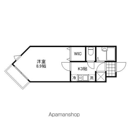 キャロンサンク[1K/25.35m2]の間取図