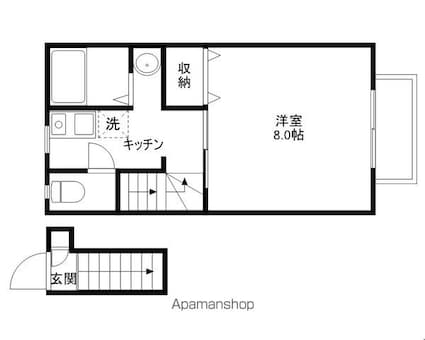 滋賀県甲賀市水口町山[1K/28.98m2]の間取図