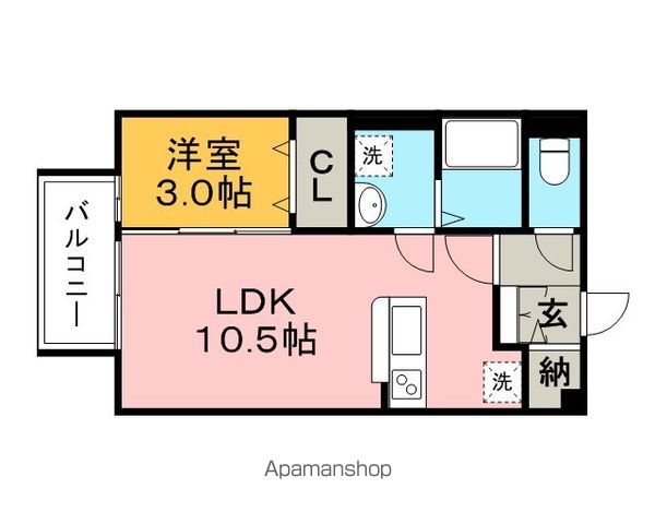 【久留米市津福今町のアパートの間取り】