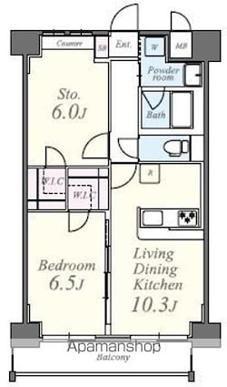 東京都江東区大島１丁目[1SLDK/52.51m2]の間取図