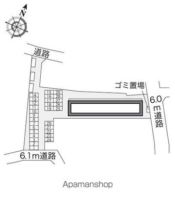 レオパレスブランフルール桜台[1K/26.08m2]の配置図