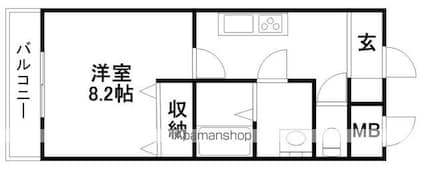 滋賀県長浜市神照町[1K/30.94m2]の間取図