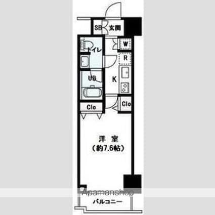 パレステュディオ渋谷本町[1K/25.65m2]の間取図