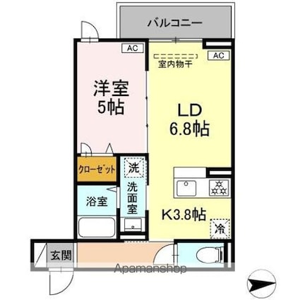 グラナーデ東水元[1LDK/38.24m2]の間取図