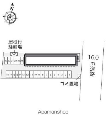 レオパレス上渋垂[1K/23.18m2]の配置図