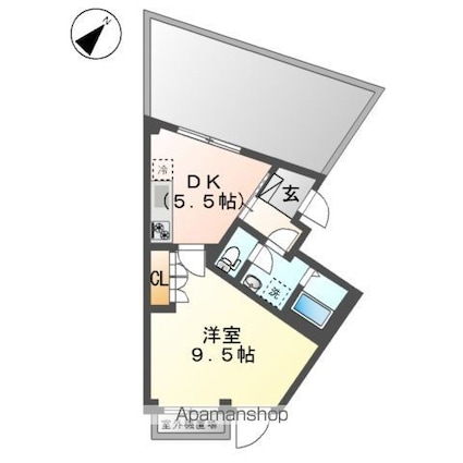 東京都中野区中野３丁目[1K/36.13m2]の間取図