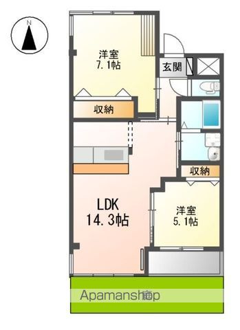 【岐阜市下奈良のマンションの間取り】