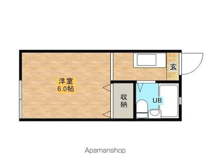パームツリー[1R/17.95m2]の間取図