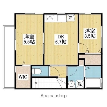 ｃａｓａ　ｐａｃｉｆｉｃａ　Ｍｕｒｏｍａｃｈｉ[2DK/40.4m2]の間取図
