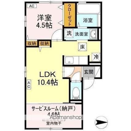 Ｍ’ｓベルル[1LDK/45.42m2]の間取図