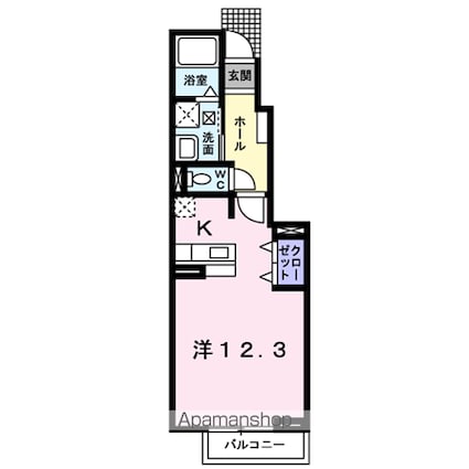 新潟県上越市春日山町３丁目[1K/33.15m2]の間取図