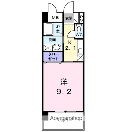 ベルマーレ[1K/30.6m2]の間取図