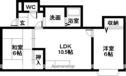 和歌山県和歌山市杭ノ瀬[2LDK/51.8m2]の間取図