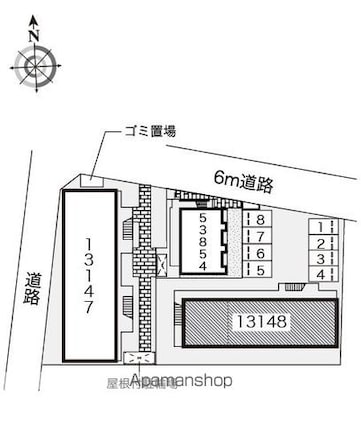 レオパレスラビドールⅡ[1K/20.28m2]の配置図