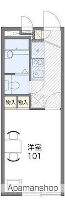 レオパレスアムール[1K/19.87m2]の間取図