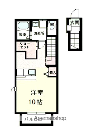 クローバーコート[1R/30.58m2]の間取図