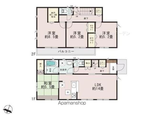茅ヶ崎市 2階建 築10年の間取り写真