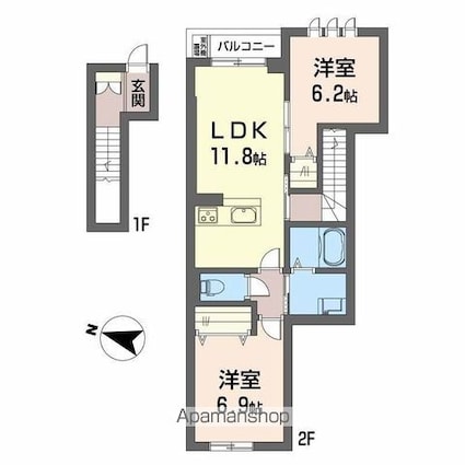 サン　ビレッジ[2LDK/60.9m2]の間取図