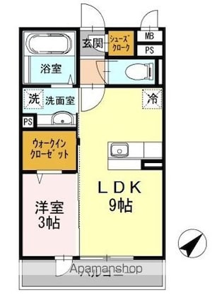 グレースコート[1LDK/33.61m2]の間取図