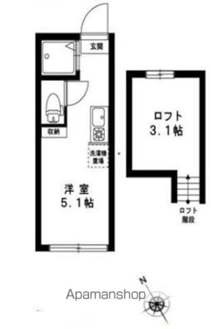 東京都中野区中央２丁目[1R/10.7m2]の間取図