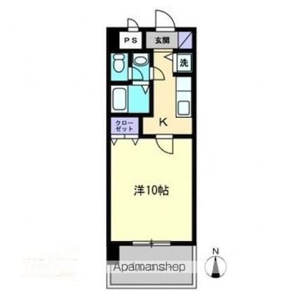ＣＩＴＹ　ＳＰＩＲＥ東石井[1K/30.41m2]の間取図