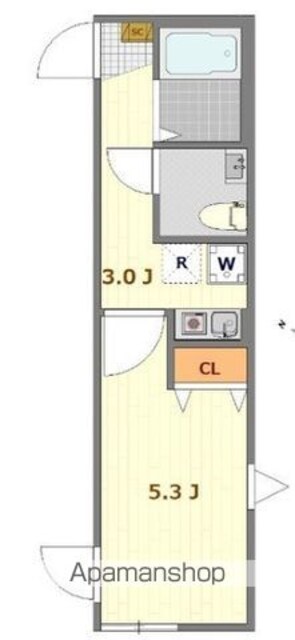 西国分寺エスプリ[1K/19.8m2]の間取図
