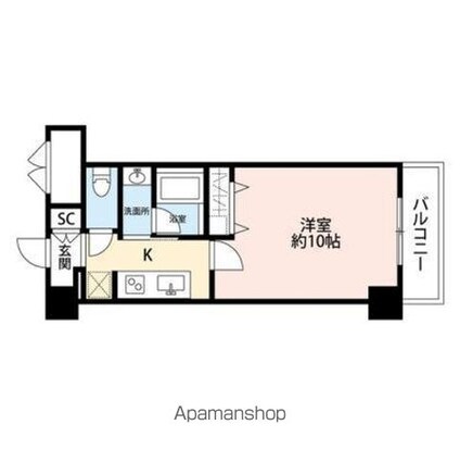 パークソレイユ３番館[1K/31.43m2]の間取図