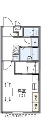 レオパレスサンタローザ[1K/23.18m2]の間取図