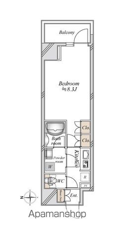 【台東区東浅草のマンションの間取り】