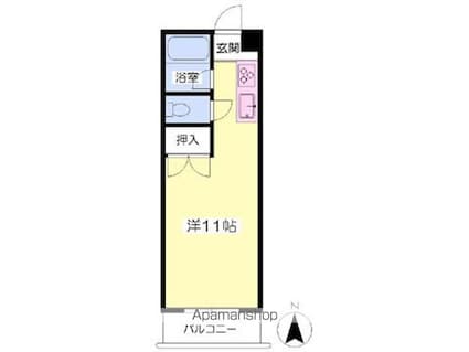 サンハイツ道後[1R/22.23m2]の間取図