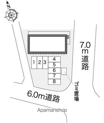 レオパレス一里松[1K/20.28m2]の配置図