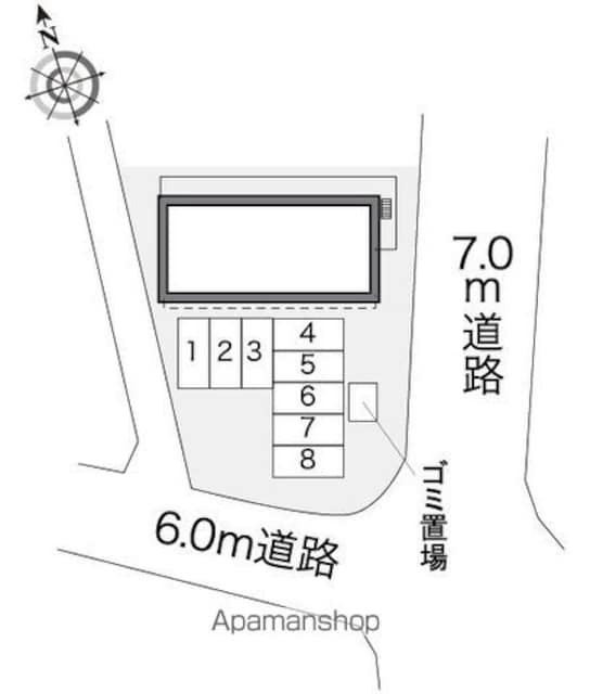 レオパレス一里松[1K/20.28m2]の配置図