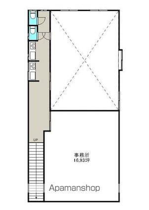 工藤貸店舗　２階[事務所/55.97m2]の間取図