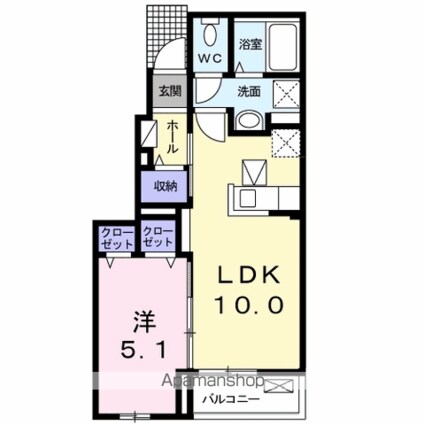 イープルコート[1LDK/38.01m2]の間取図