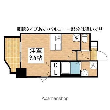 プレサンス泉アーバンゲート[1K/24.74m2]の間取図