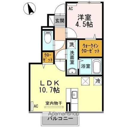 フォンテンブロー清住[1LDK/38.84m2]の間取図