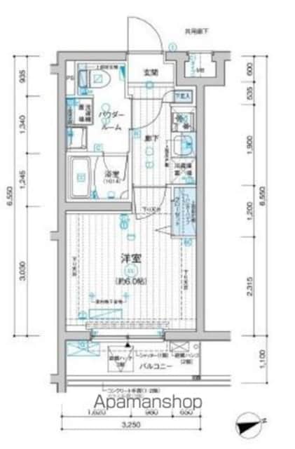 メインステージ立川Ⅲ[1K/21.28m2]の間取図