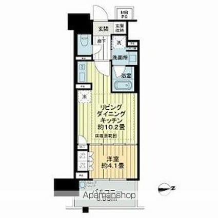 ザ・グランアルト栄[1LDK/37.54m2]の間取図