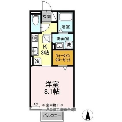 メープル[1K/30.28m2]の間取図