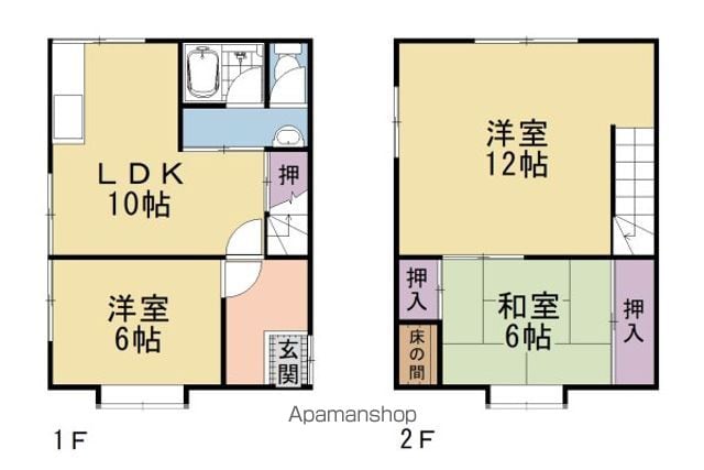 京都市東西線 六地蔵駅 徒歩14分 2階建 築36年の間取り写真